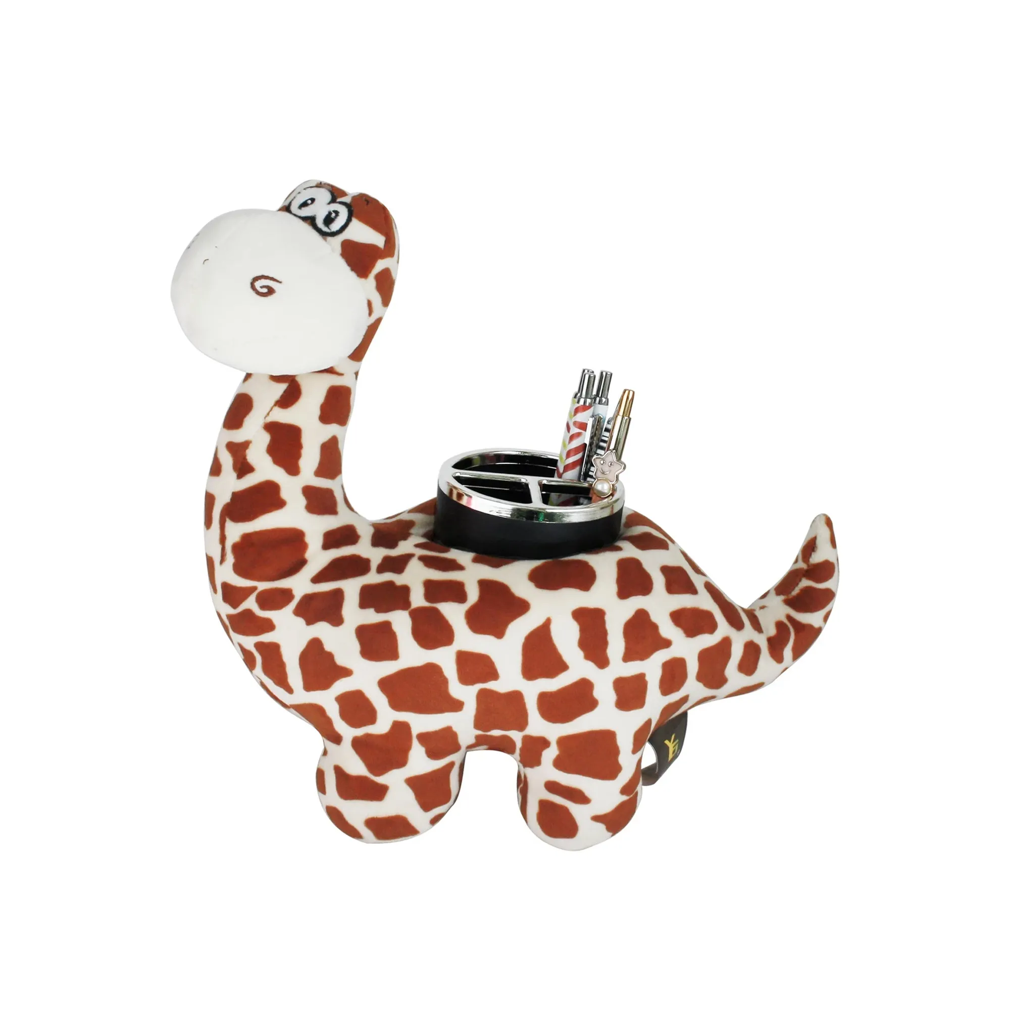 Adorable Dino Plush Pen Holder - Soft & Cuddly Desk Accessory for Kids